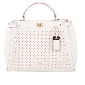 Like New RARE Coach Studded Gramercy Satchel/Crossbody in Gold/Chalk